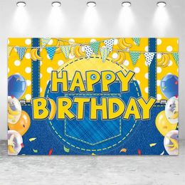 Party Decoration Birthday Background Pography Blue And Yellow Mosaic