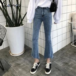 Women's Jeans Skinny White High Waist Mom Women Summer Denim Wide Leg Pants 2024 Spring Korean Casual Flare Loose Ankle Trousers