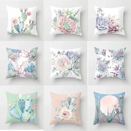 Pillow Succulent Plant Cover Simple Decorative Sofa S Covers Throw Pillows Soft Lumbar Pillowcase Home Decor