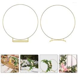 Decorative Flowers Floral Hoop Metal Wreath Frame Centerpiece Wedding Supplies Party Desktop Stand