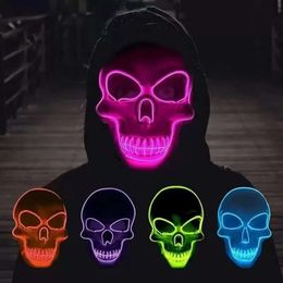LED New Halloween Christmas Masks Skeleton Light Up Maskterror Cosplay Scary Maskss DIY Mask Glow Partys Supplies s
