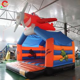 free door delivery outdoor activities New Kids Backyard Inflatable Jumping Castle Ball Pit Aeroplane Bounce House with Air Blower For Children