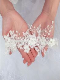 Cross border Europe and the United States bride silk garter elegant white pearl flowers garter4772095