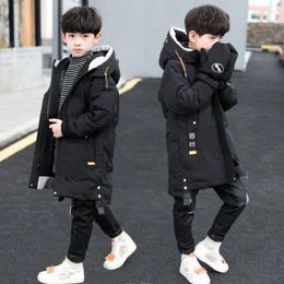 Down Coat Children's Jacket For Boys Clothing Hooded Thicken Winter Teenage Long Warm Windproof Waterproof Snow Wear Clothes 4-14Yrs