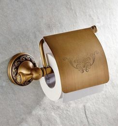 High Quality Brass Wall Mounted Antique Bathroom Toilet Paper Roll Holder Flower Print Toilet Paper Tissue Towel Storage Rack4504007