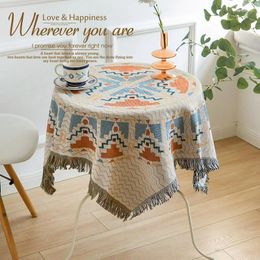 Table Cloth High Quality Tablecloth Light Luxury Retro Tea Lace Fabric Round Cotton Linen