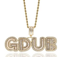 AZ Custom Name Letters Necklaces Mens Fashion Hip Hop Jewellery Large Crystal Sugar Iced Out Gold Initial Letter Pendant Necklace9492234