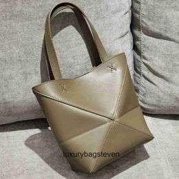 Loeiwe High end Designer Puzle bags for womens New cowhide bag with deformation folding geometric tote bag single shoulder diagonal cross portable large capacity