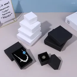 Gift Wrap 500pcs/Lot Custom Logo Wholesale White Jewellery Packaging Paper Box Bracelet Ring Earring Necklace