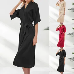 Home Clothing Summer Women Long Robe Bride Wedding Robes Satin Sleepwear Nightgown Sexy Nightdress Lady Kimono Bathrobe Gown Negligee