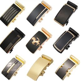 Belts Automatic Ratchet Leather Belt Buckle Mens Solid Only For 3.5cm/1.38in Strap Cool Gold Black