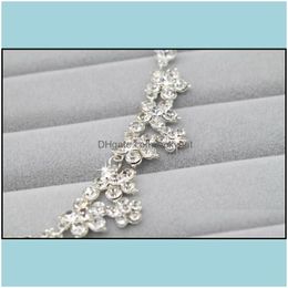 Wedding Jewellery Sets Wedding Jewellery Sets Engagement Bridal Rhinestone Earring And Necklace Simple Shining Dress Accessories In Bk Dro Dhpog