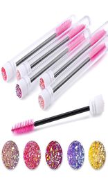 Disposable Eyelash Brush Tube Extender Makeup Eyebrow Brushes Separate Design Charming Diamond Bottom Mascara Stick Applicator9809636