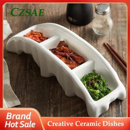 Plates Bridge-shaped Creative Ceramic Dishes Fruit Decorative Plate Japanese El Pot Cold Condiment