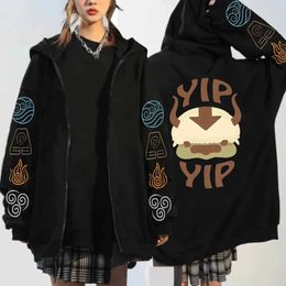 Men's Hoodies Sweatshirts Appa Yip Printed Hooded Avatar The Last Airbender Anime Hoodie Men Women Plus Size Zipper Hoodies Harajuku Unisex Sweatshirt T240510