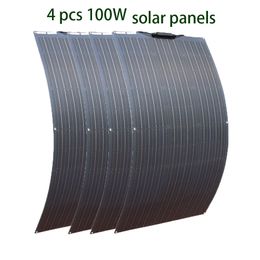 Flexible Solar Panel 100W 200W 300W 400W 24V12V Monocrystalline Bendable 100 Watt 18V SemiFlexible Panels Charger module 240430