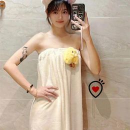 Towel Cute Cartoon Fast Drying Bath Wearable Elastic SPA Salon Bathrobe Water Absorbent Women Shower Body Wrap Bathing