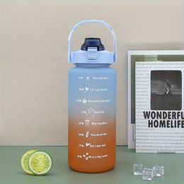 Water Bottles 1PC 64 Oz Bottle With Straw Half Gallon Handles Leakproof BPA Free Jugs For Drinking Motivational