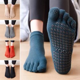 Women Socks Yoga For Anti-slip Breathable Cotton Five Fingers Elasticity Sports Fitness Pilates Ballet Dance Toe