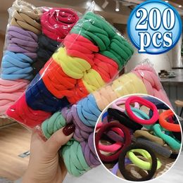 Hair Accessories Thick Coloured basic nylon earrings suitable for girls ponytails buttons rubber bands childrens fashion baby hair accessories d240513