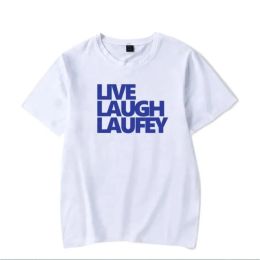 Live Laugh Laufey Merch Oversized T Shirt Women Men Summer Fashion Crewneck Short Sleeve Funny Tshirt Graphic Tees Streetwear