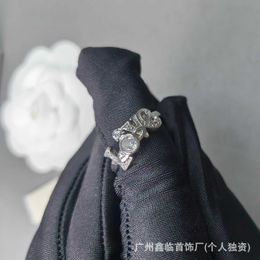 Brand High version Westwoods LOVE diamond inlaid ring versatile personality Saturn love English letters couple matching Nail KS65