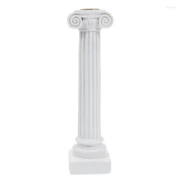 Candle Holders 1Pc Decorative Resin Retro Roman Column Candlestick Home Art Decoration