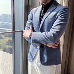Men's Suits 2024Men Spring High Quality Business Blazers/Male Slim Fit Corduroy Fashion Suit Jackets/Man Leisure Tuxedo Plus Size S-4XL