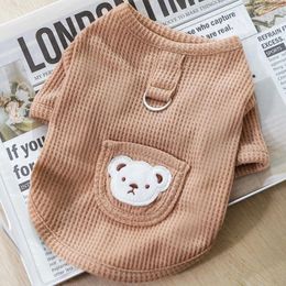 Dog Apparel Fashion Pet Shirt Soft Breathable Clothes Cute Bear Print Puppy Vest Summer Pullover Chihuahua