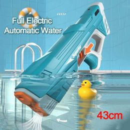 Gun Toys NEW Water Gun Electric Full Continuous Firing Toy Summer Beach Pool Water Toy Gun Fully Automatic Water Absorption Toys for Kids T240513
