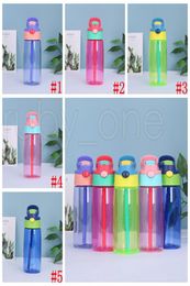 5 Color 16oz Plastic Kids Water Bottles With Duck Billed Straw Mouth 500ml Leakproof Student Bottles PP Portable Child Sport Kettl2152289