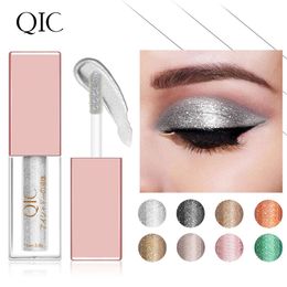 Qic qini färgglad åtta färg lysande ögonskugga vätska lysande liggande silkesmask ljusare pärla flytande ögonskugga makeup