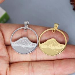 Pendant Necklaces 2Pcs/lot Handmade Mountain Hiking Ararat For Necklace Bracelets Jewelry Crafts Making Findings Stainless Steel Charm