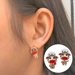 Stud Earrings 2PCS 20g Steel Cows Zircon Ear Tragus Piercing Gift Fake Taper Woman