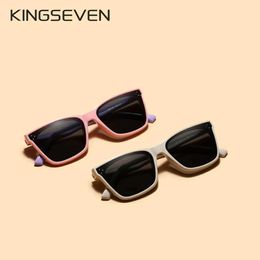 Sunglasses KINGSEVEN brand childrens sunglasses with polarized light girl cat design glasses for boys decorative sunglasses Gafas De Sol UV400 d240514