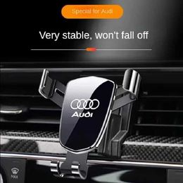 Car Stickers Gravity Car Phone Holder Auto Accessories For Audi A1 A2 A3 8L 8P 8V A4 B5 B6 B7 B8 A5 8T A6 C5 C6 C7 A7 A8 D2 D3 Q3 Q5 SQ5 Q7 T240513