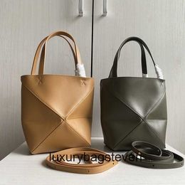 Loeiwe High end Designer Puzle bags for womens Cowhide geometric bag tote mini small tote bag bag folding bag diagonal cross shoulder womens bag Original 1:1 with logo