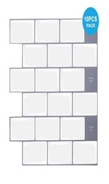 Vividtiles 1212 Inch Self Adhesive 3D Peel and Stick Wall Tiles for Kitchen Bathroom Backsplash 10 Sheet 2112273772235
