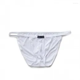Underpants Men's Briefs Quick Drying Low Waist Fashion Personality Nylon Icy Slip Penis Pouch Wear Sexy Bag Design