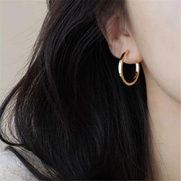 Hoop Earrings Fashion Silver Gold Plated Smooth Circle For Women Gift Hypoallergenic Party Wedding Jewelry Prevent Allergy E168