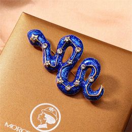 Brooches Rhinestone Large Snake For Women Vintage Fashion Crystal Animal Brooch Pin Lady Elegant Coat Jewellery Gift