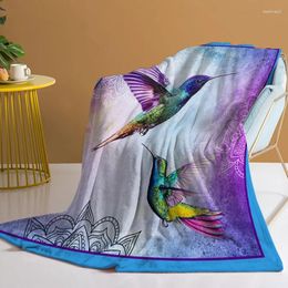 Blankets Bird Throw Blanket Hummingbird Gifts For Women And Girls Cosy Couch Sofa Bed Living Room