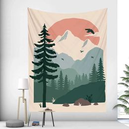Tapestries Forest animal sunset background cloth home decoration art tapestry bohemian bedroom living room wall hanging cloth