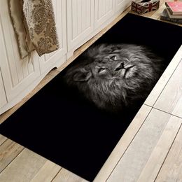 Carpets 3D Lion Printed Rug Non-slip Kitchen And Mat Bathroom Floor Laundry Room Runner Rugs