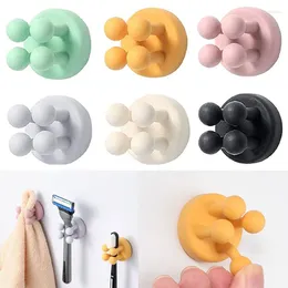 Hooks Wall Mounted Silicone Hook Cute Seamless Self-Adhesive Door Hangers Punch-Free Key Umbrella Towel Rack Decoration