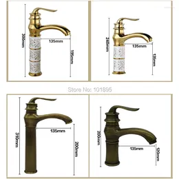 Bathroom Sink Faucets Luxury Deck Mounted Bronze Gold Rose 3 Colours Brass Material Cold & Water Tall And Short Size Of Basin Tap