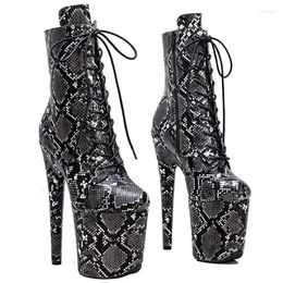 Dance Shoes Auman Ale 20CM/8Inch Genuine Leather Women's Platform Disco Party High Heels Pole Boot 211