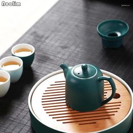 Tea Trays NOOLIM Ceramic Bamboo Handmade Wooden Restaurant Table Serving Tray Chinese Teaware Accessories Teahouse Tools