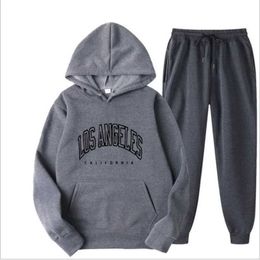 Men's Hoodies Sweatshirts Both men and women can wear a two-piece hip-hop sportswear with a hoodie and jogging pants in spring and summer which is fashionable and trendy