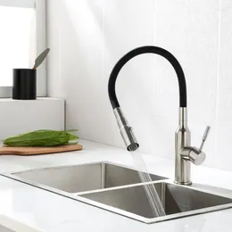 Kitchen Faucets Good Quality Black 304 Stainless Steel Flexible And Cold Water Mixer Faucet For Sink